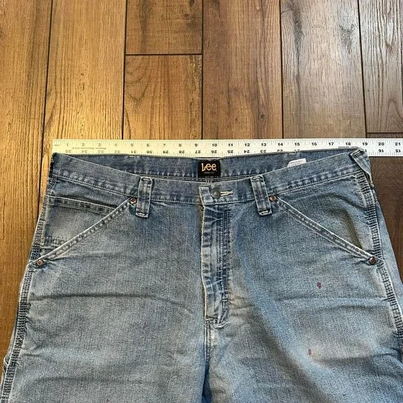 Vintage‎ Lee Baggy Jeans Men's Size 36 x 32 Light Wash Distressed - Picture 4 of 8